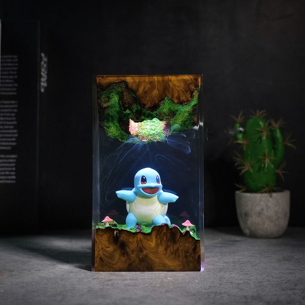 Squirtle Pokémon Night Light 6 Squirtle Resin Diorama Lamp