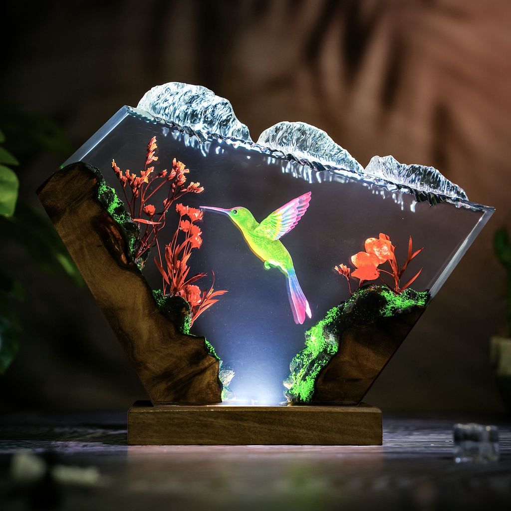 Hummingbird-Epoxy-Night-Light(5) Hummingbird epoxy night light5