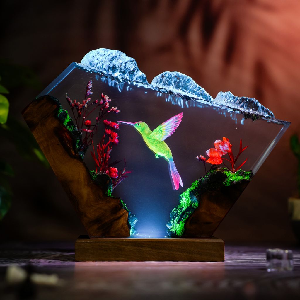 Hummingbird-Epoxy-Night-Light(7) Hummingbird epoxy night light7
