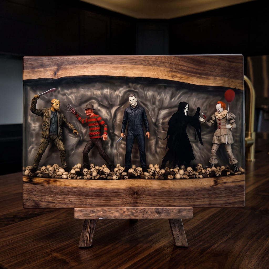 Classic Halloween Slashers Resin Serving Board 1 Classic Halloween Slashers Resin Serving Board