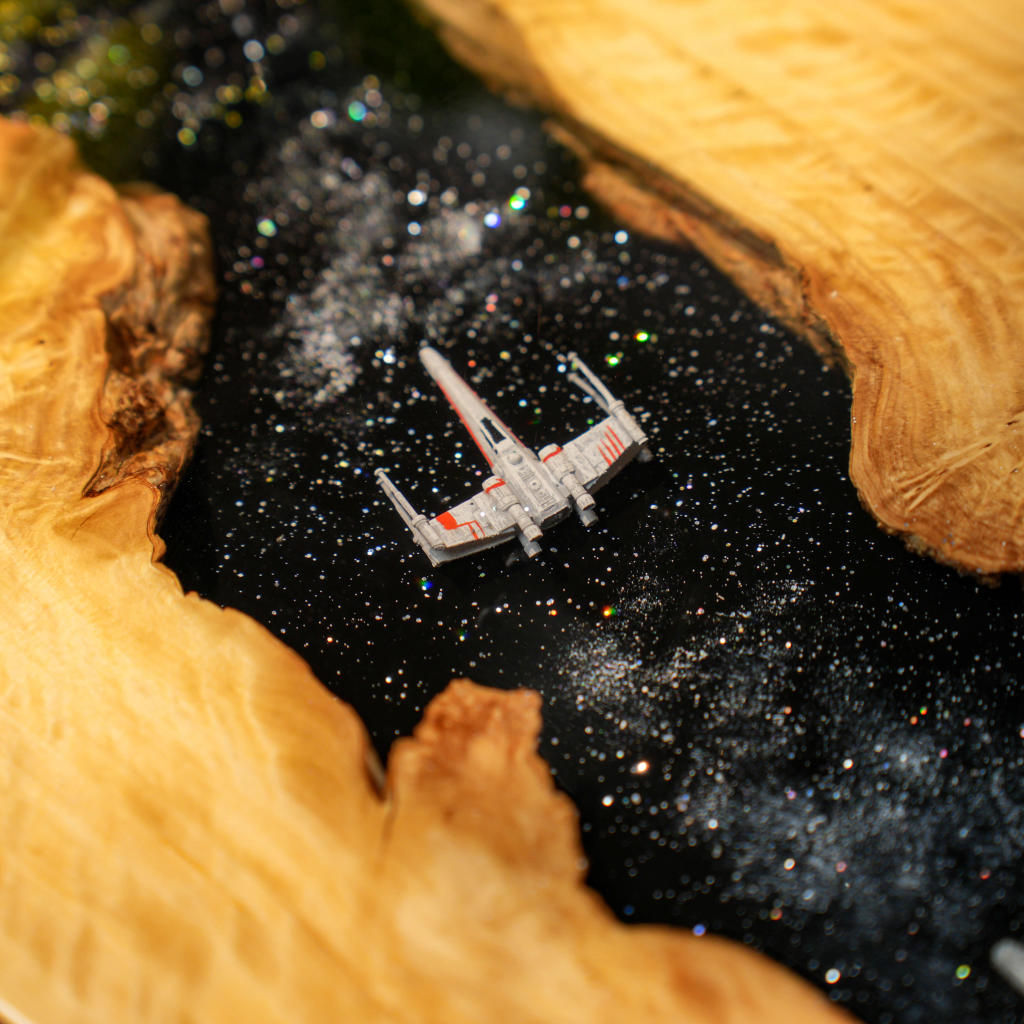 Star Wars Spaceship Serving Tray 14 Galaxy Resin Walnut Tray