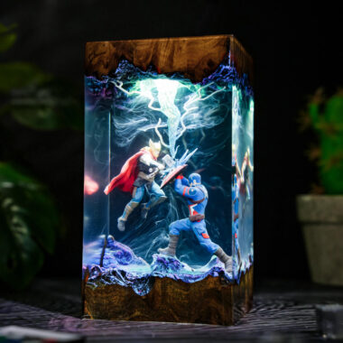 Thor vs Captain America Marvel Lamp