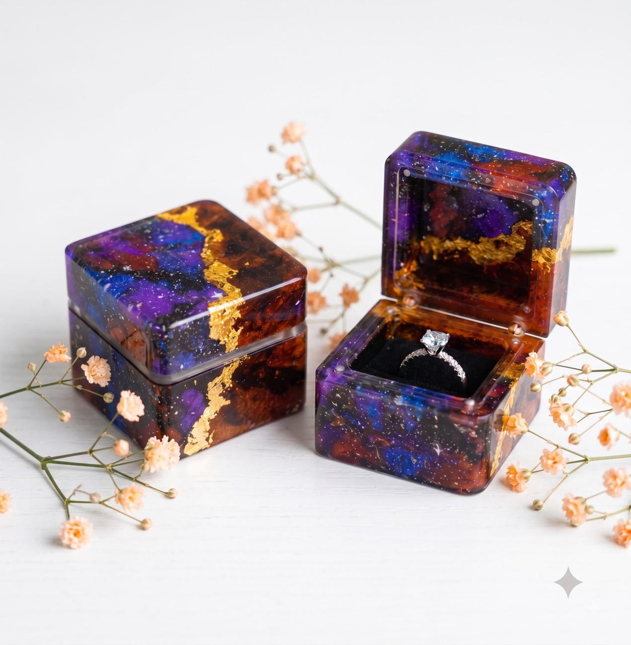Galaxy Resin Ring Box 1 Galaxy Resin Ring Box