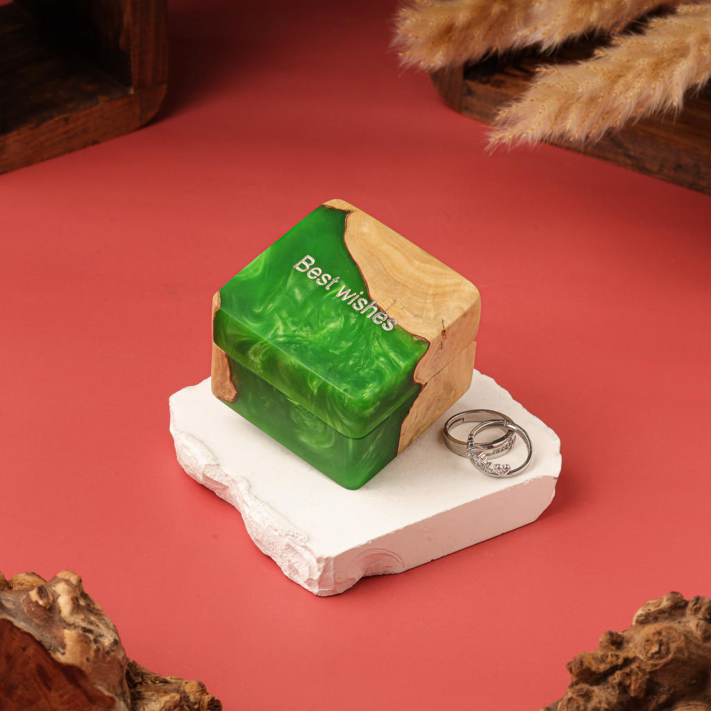 Square Resin Double Ring Box 12 Square Resin Double Ring Box